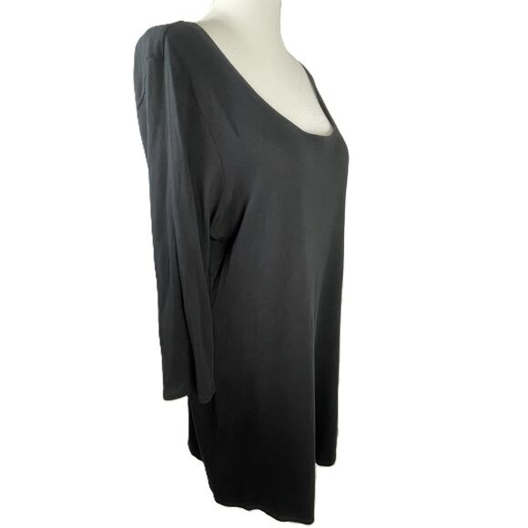 Pure Jill Black Balletcore Tunic Dress M Tall Tencel Modal Soft Scoop Neck - Picture 3 of 14
